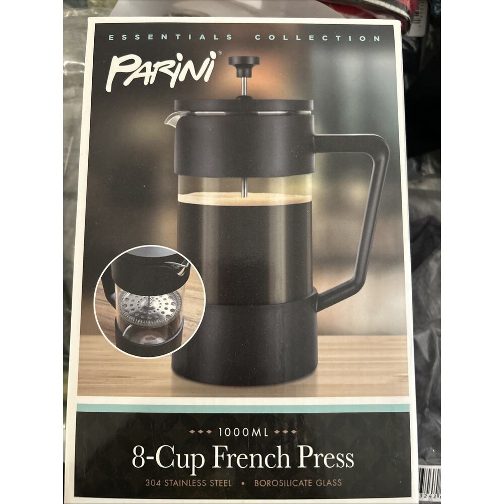 Parini Essential Collection 8-Cup French Press Coffee Tea Maker Stainless Steel
